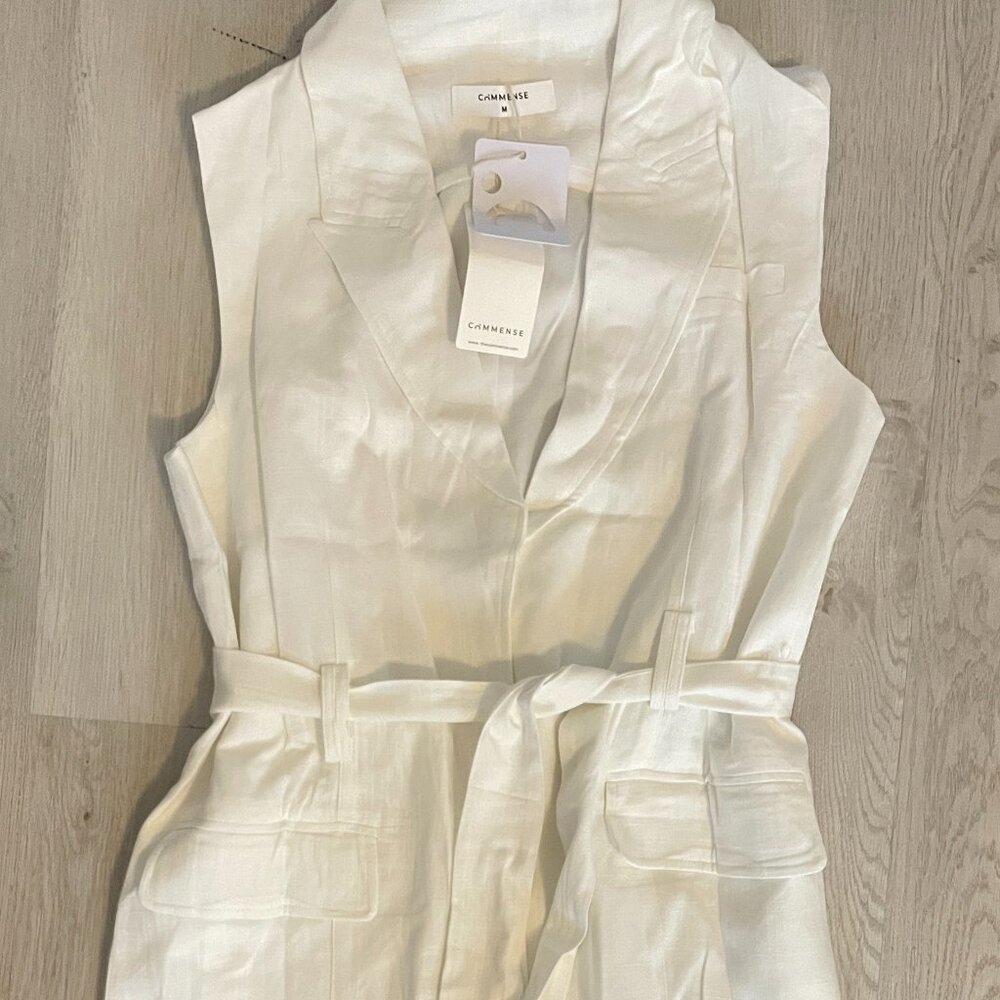 Linen-Blend Belted Vest and matching Shorts Set - Picture 10 of 10